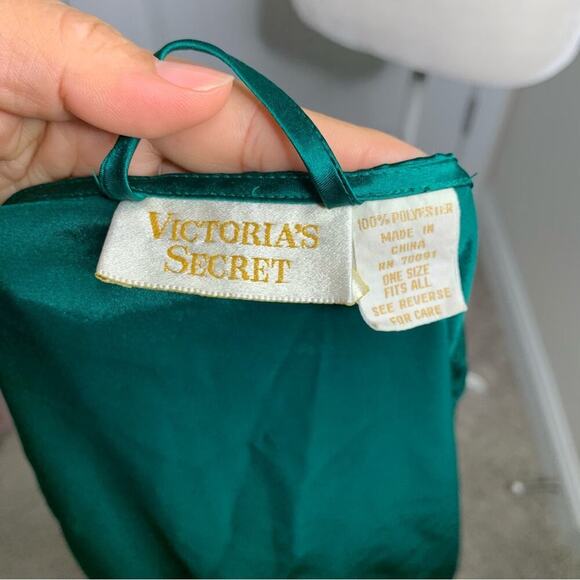 Vintage Victoria’s secret gold label green holiday jacquard robe size large‎ - Picture 4 of 5